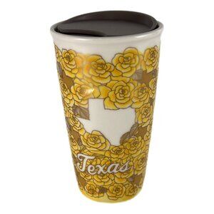 Collectible 2016 Starbucks Yellow Rose of Texas 10oz DW Ceramic Traveler EUC